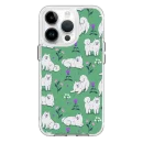 forro transparente iphone 14 pro diseno samoyedo flores