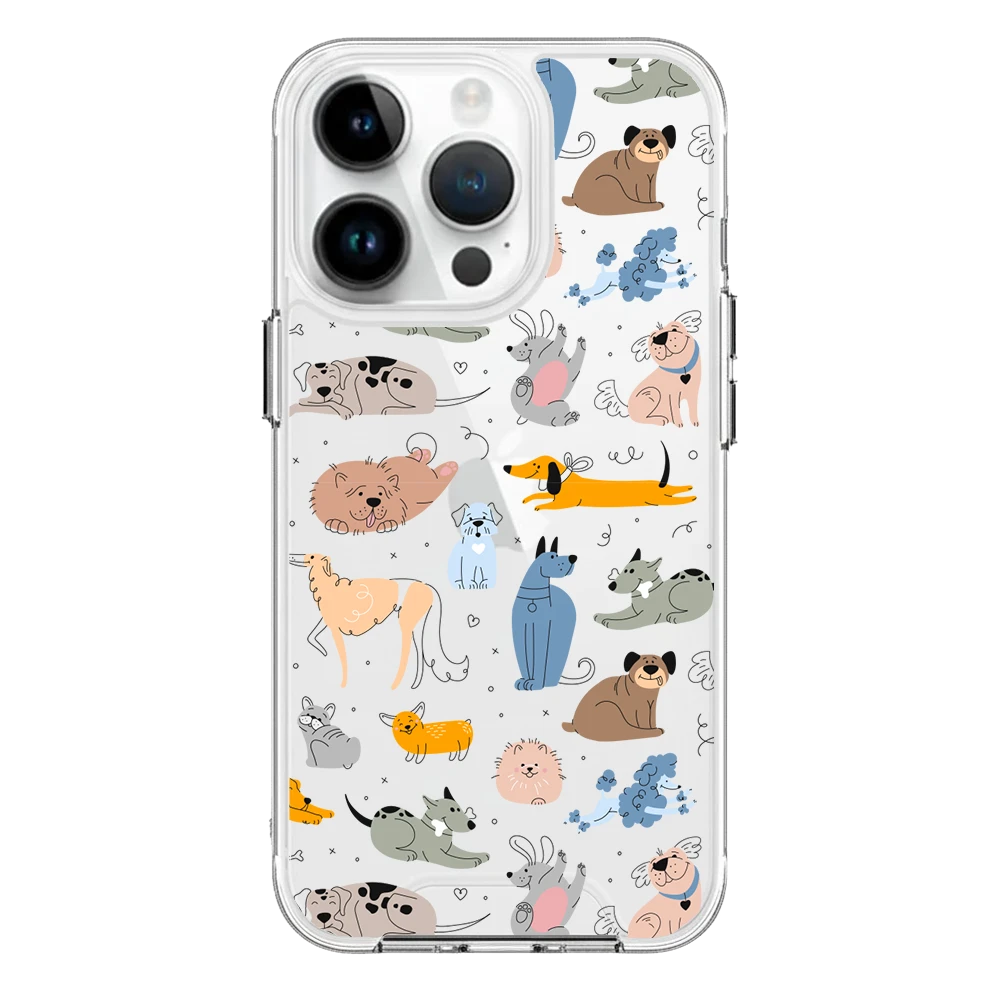 forro transparente iphone 15 pro diseño perriverso