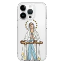 forro transparente iphone 16 pro diseño virgen de lourdes