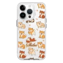 forro transparente iphone 16 pro max diseño shiba marron